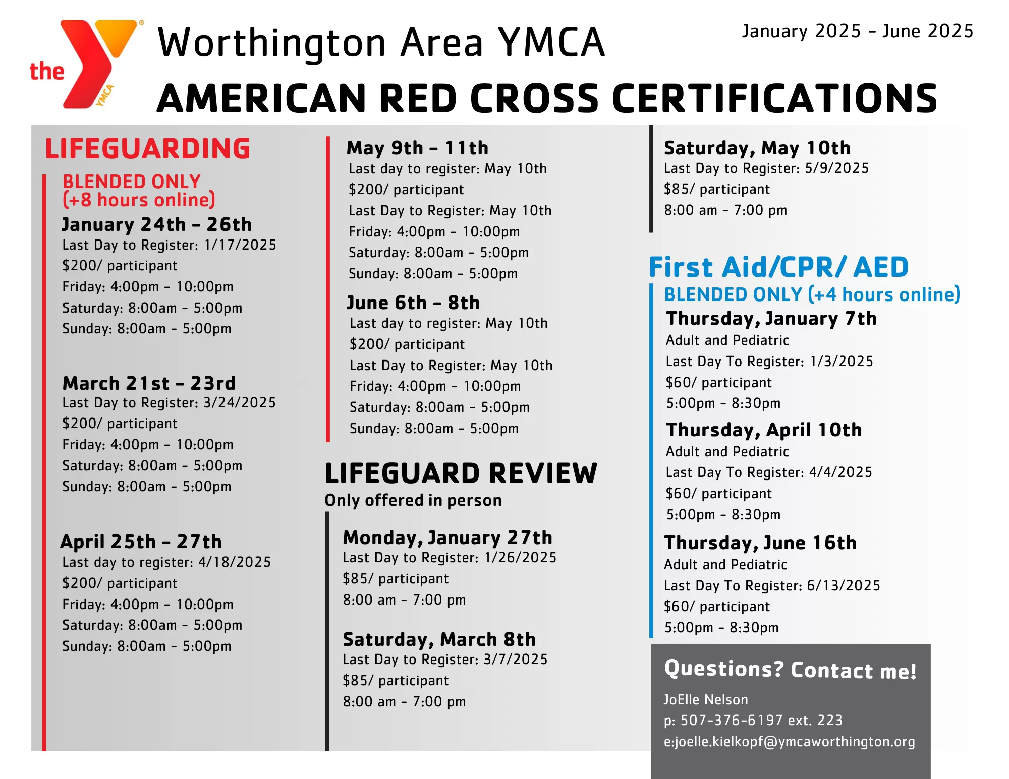 Lifeguard Certification Worthington Area YMCA