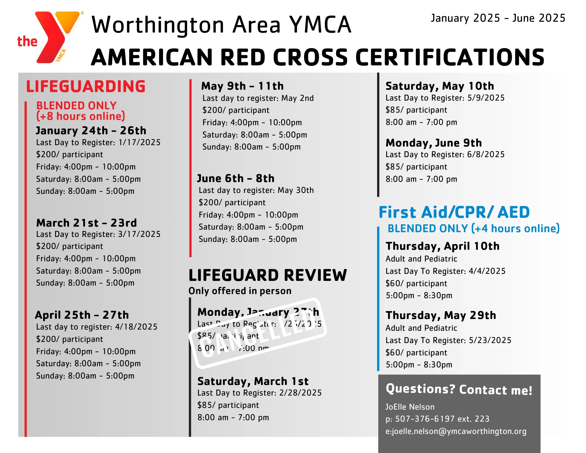 Updated ARC Certification Calendar